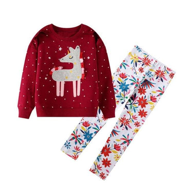 Girl's unicorn t-shirt & pants set