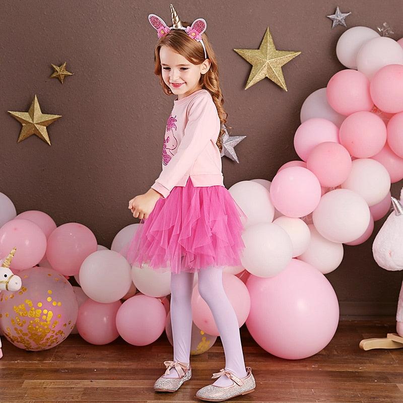 Ensemble licorne robe tutu collant fille