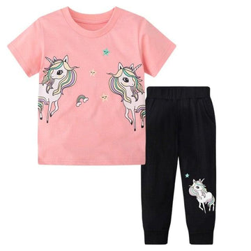Girl's unicorn t-shirt & jogging set
