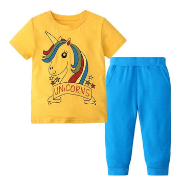 Girl's unicorn t-shirt & pants set