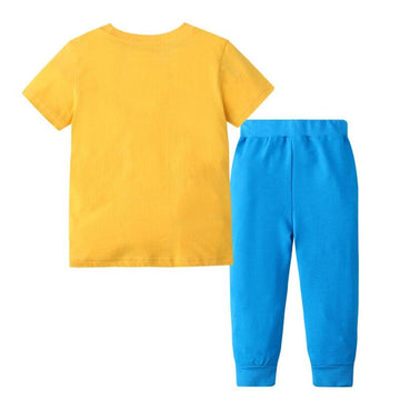 Boys unicorn yellow t-shirt & blue jogging set