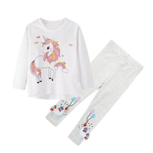 Girl's Unicorn T-shirt & Pants Set - Unicorn