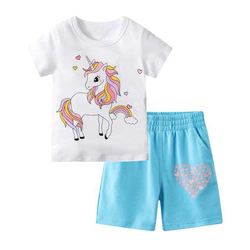 Conjunto niña camiseta y short unicornio - Unicorn