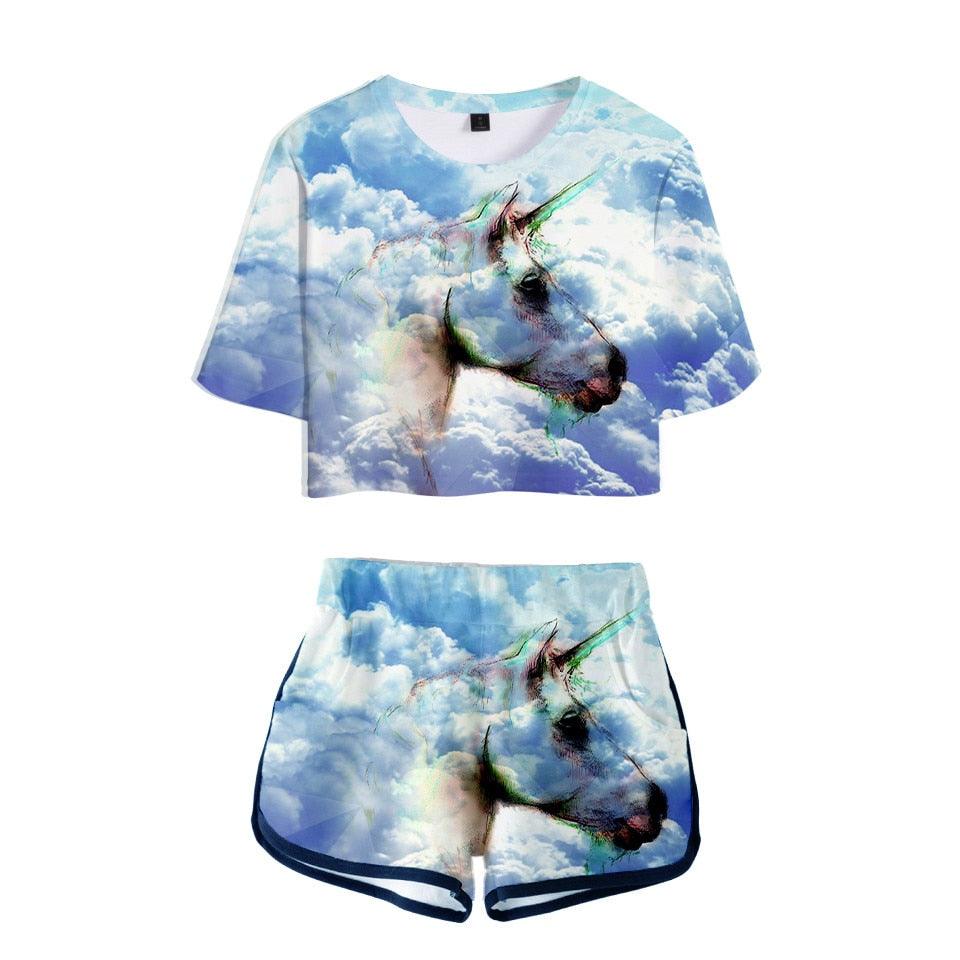 Conjunto camiseta y short mujer unicornio - Unicorn