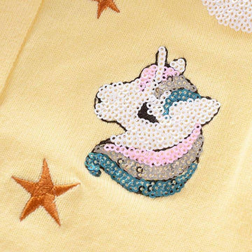 Yellow Knit Unicorn Cardigan - Unicorn