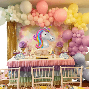 Guirnalda de globos de unicornio Happy Birthday