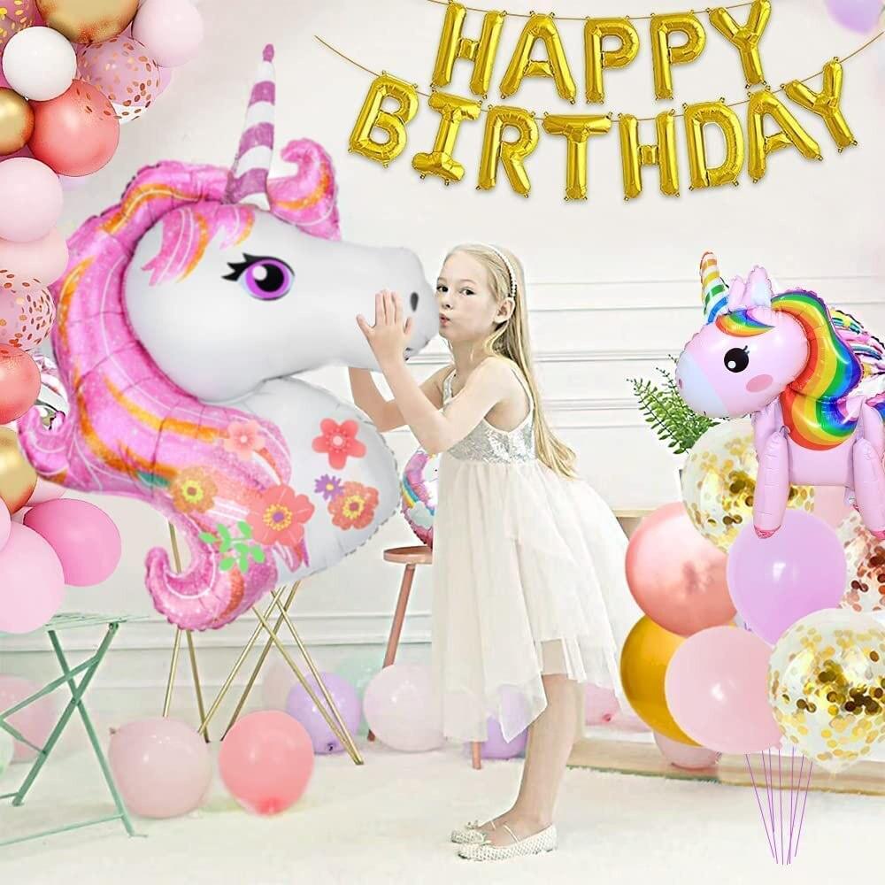 Princess unicorn macaroon balloons for birthday