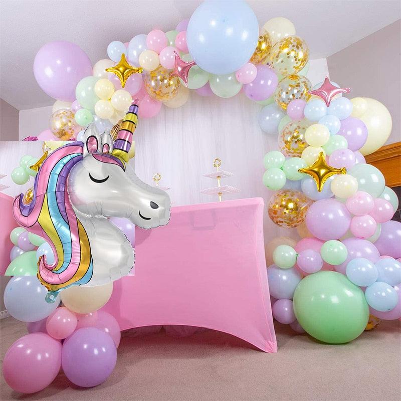 decoration anniversaire licorne ballons arche de ballons arc en