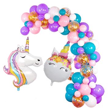 Guirnalda de arco de globo de unicornio grande para cumpleaños