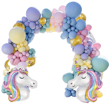 Guirnalda de unicornio inflable y globos de decoración de boda
