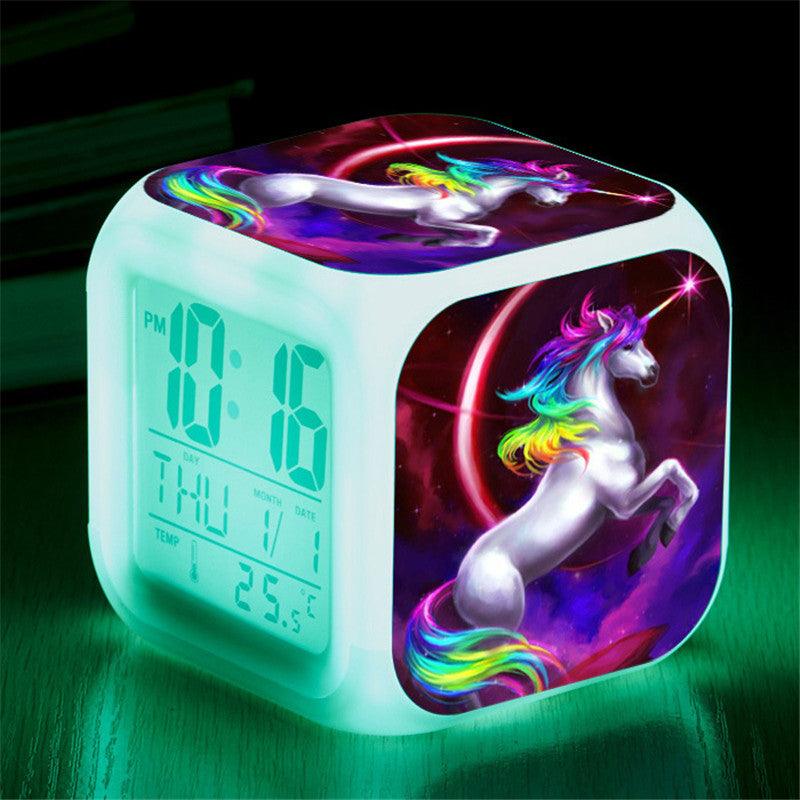 Horloge électronique licorne qui change de couleur - Licorne