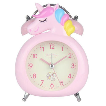 Pink unicorn kids clock