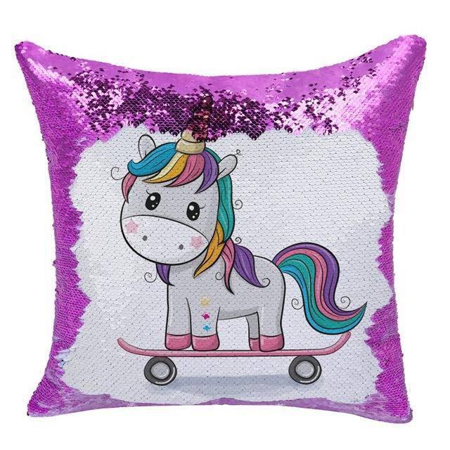 Cushion cover Reversible Glitter Unicorn - Unicorn