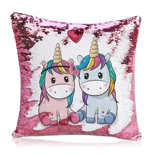 Cushion cover Reversible Glitter Unicorn - Unicorn
