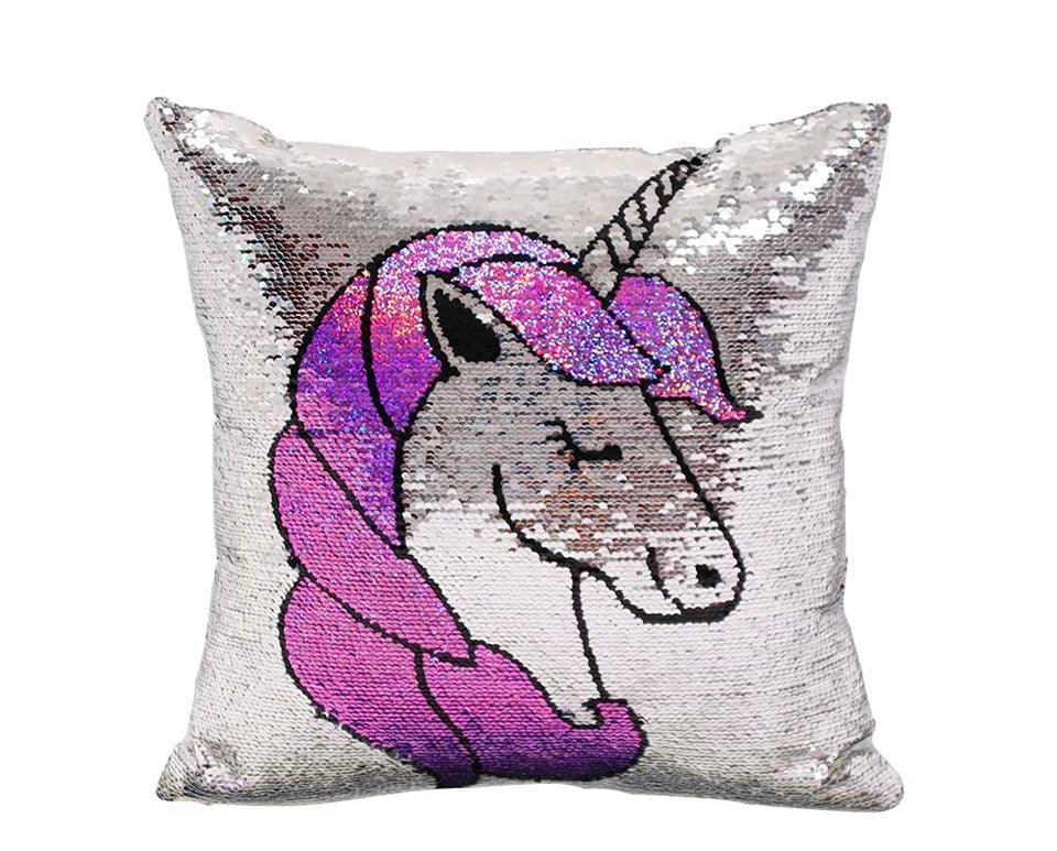 Unicorn shop pillow sequins