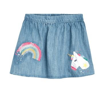 Girl's Unicorn Jean Skirt - Unicorn
