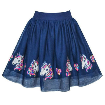 Girl's Blue Unicorn Skirt - Unicorn