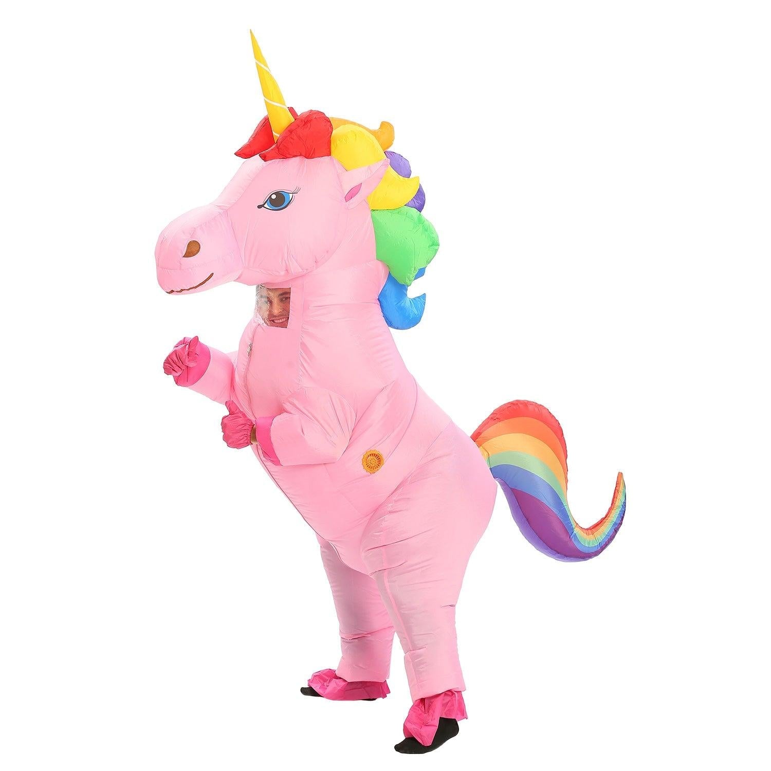 Disfraz hinchable de unicornio arcoiris - Unicornio