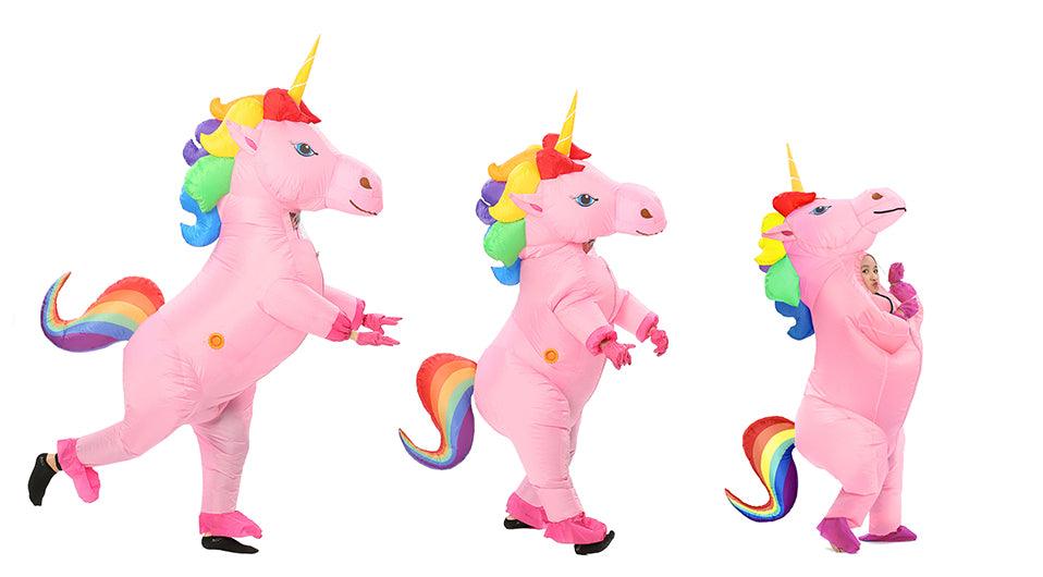 Disfraz hinchable de unicornio arcoiris - Unicornio