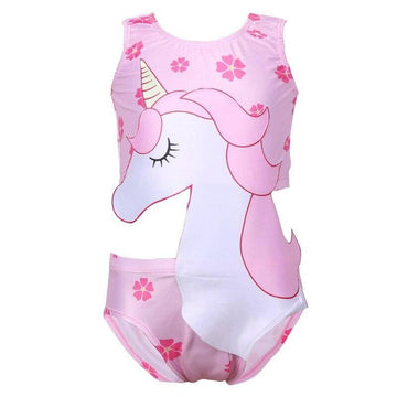 Girl's unicorn cutout swimsuit