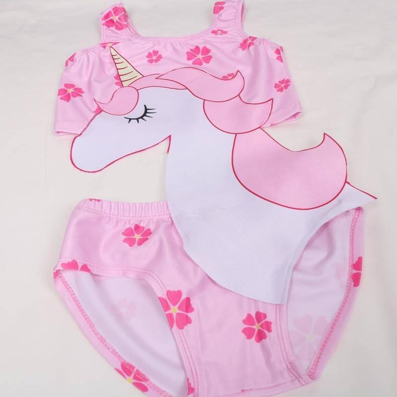 Girl's unicorn cutout swimsuit