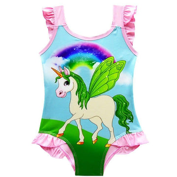 Unicorn Ruffle One-Piece Swimsuit - Unicorn
