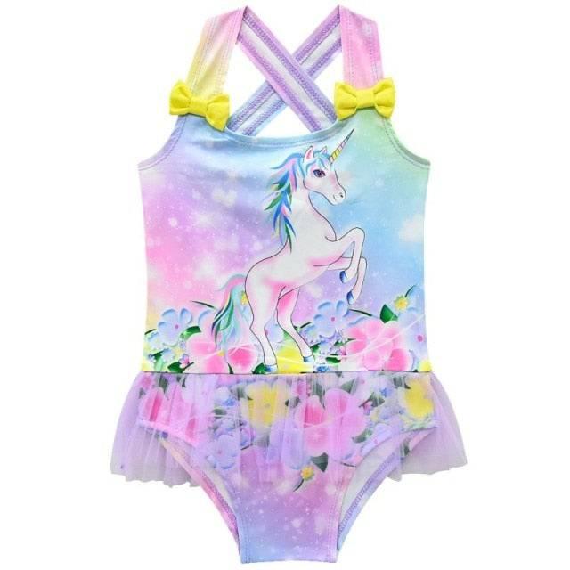 Unicorn swimsuit with bows - Unicorn