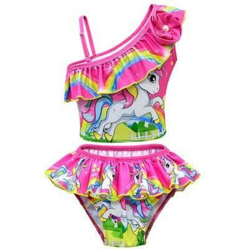 Unicorn swimsuit with asymmetric straps - Unicorn