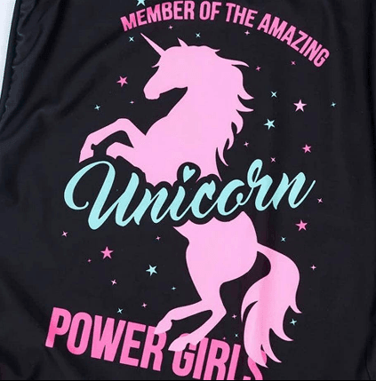 Girls' black unicorn swimsuit - Unicorn