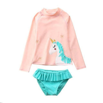 Long-sleeved unicorn swimsuit