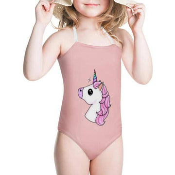 Girls' unicorn one-piece swimsuit