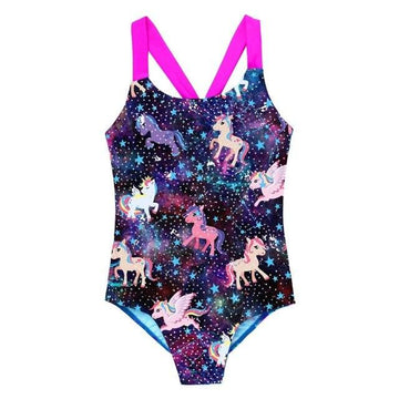 Kids unicorn one-piece swimsuit