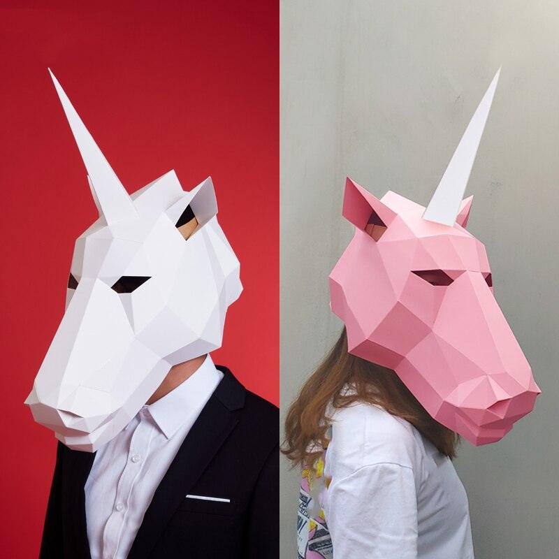 Máscara de Carnaval de Unicornio de Papel 3D - Unicornio