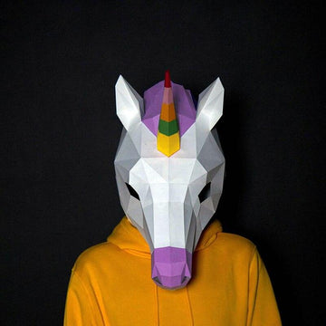 Paper 3D unicorn mask