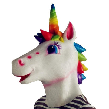 Máscara de unicornio arcoíris