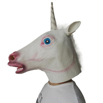 Máscara de unicornio de caballo blanco