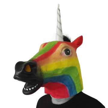 Máscara de unicornio multicolor