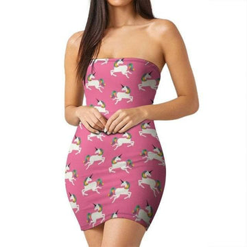 Unicorn Tube Mini Dress for Women - Unicorn