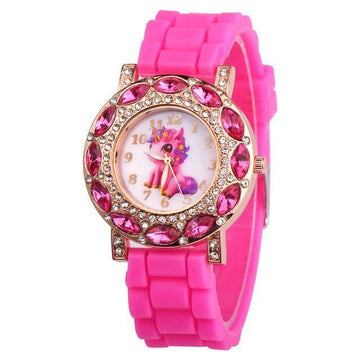 Pink Rhinestone Children's Watch - Unicorn