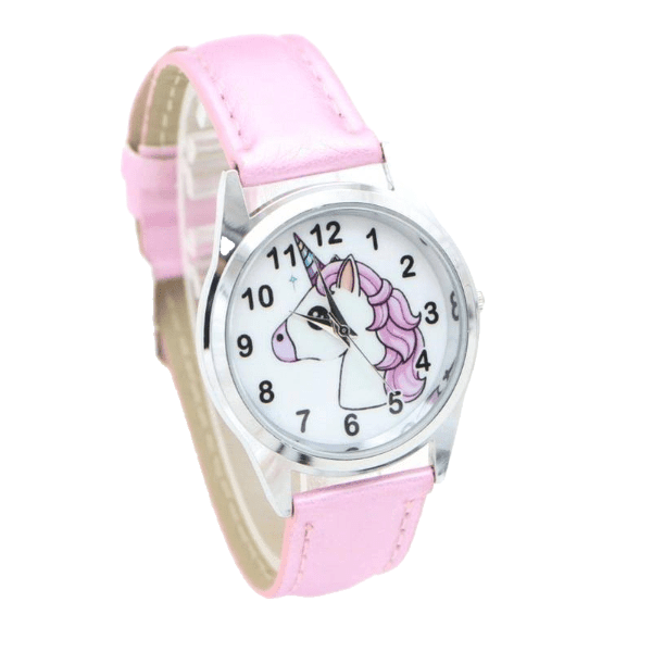 Girl's pink unicorn watch