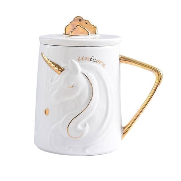 Mug Licorne Mignonne tasse de café en céramique avec une belle cuillère de  licorne, Coupe du matin Café de nouveauté thé Lait Tasse de noël Cadeau