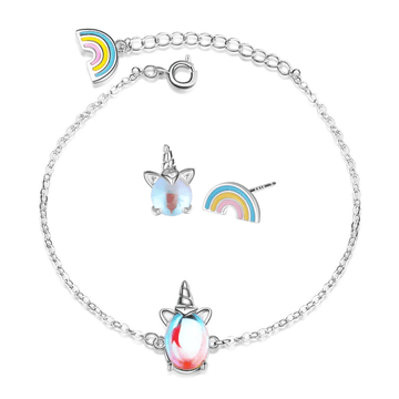 Conjunto de joyas de unicornio arcoíris - Unicornio