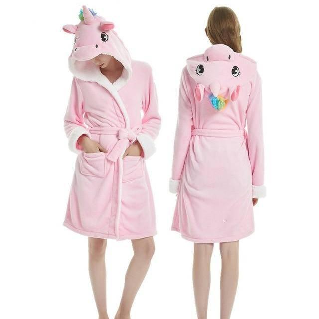 Pink Unicorn Bathrobe for Women - Unicorn