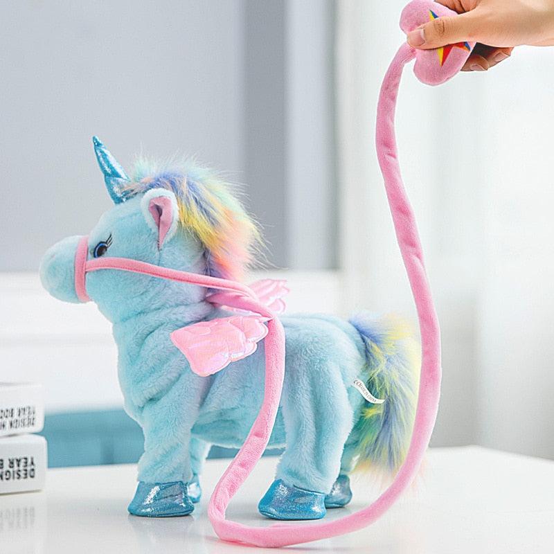 Sing and Dance Unicorn soft toy blue