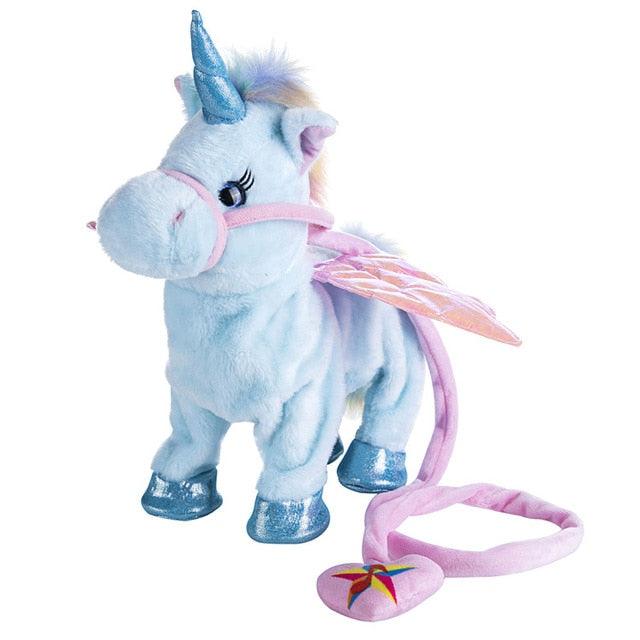 Sing and Dance Unicorn soft toy blue