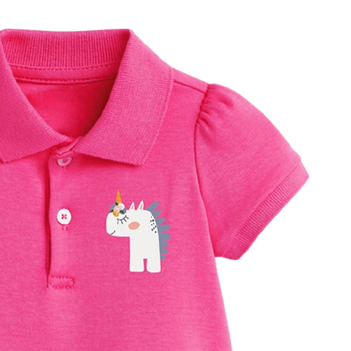 girl's unicorn polo shirt patch