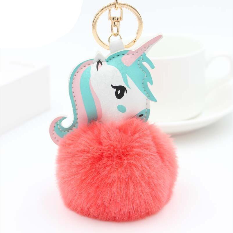 Unicorn Pompom Keychain - Unicorn