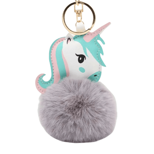 Unicorn Pompom Keychain