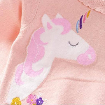 Unicorn sweater wavy collar - unicorn