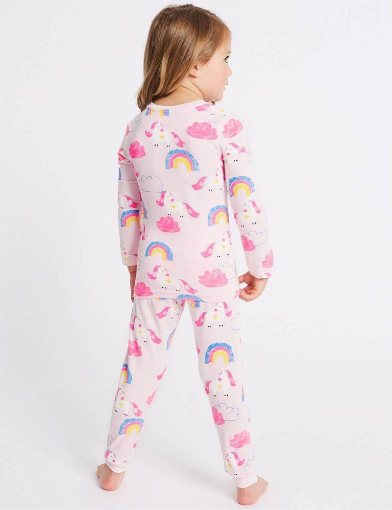 Pyjama rose arc en ciel en format de licorne pour fille - Pyjama D'Or